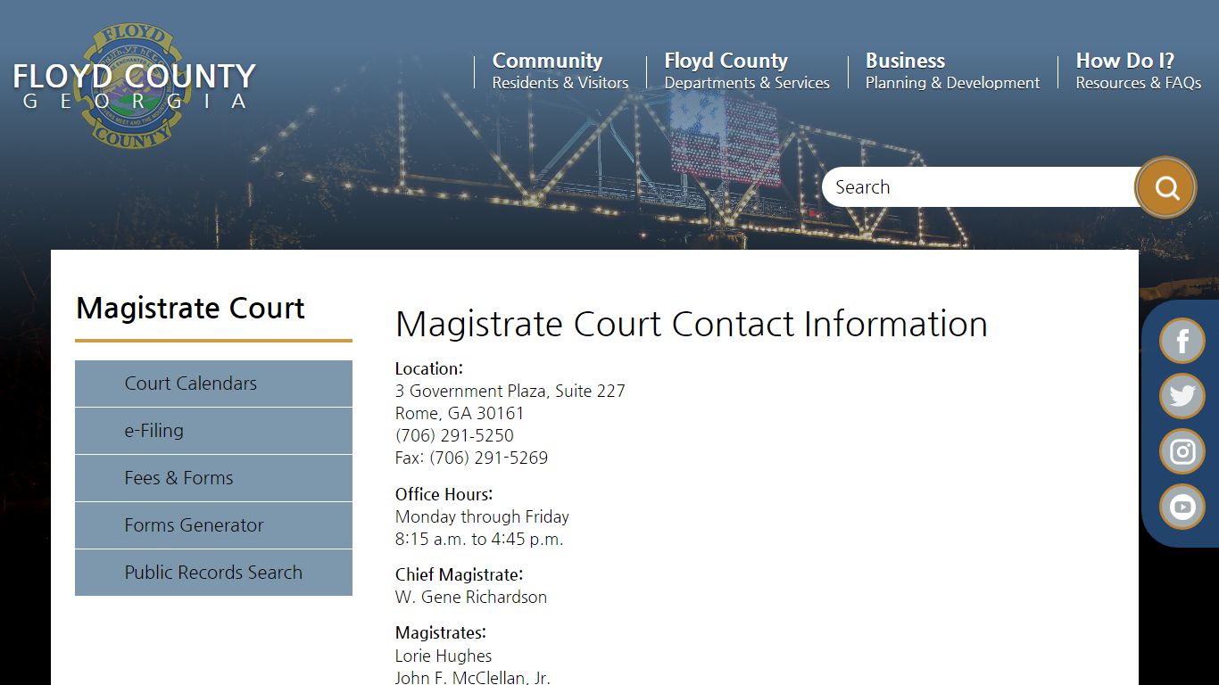 Magistrate Court Contact Information | Floyd County Georgia