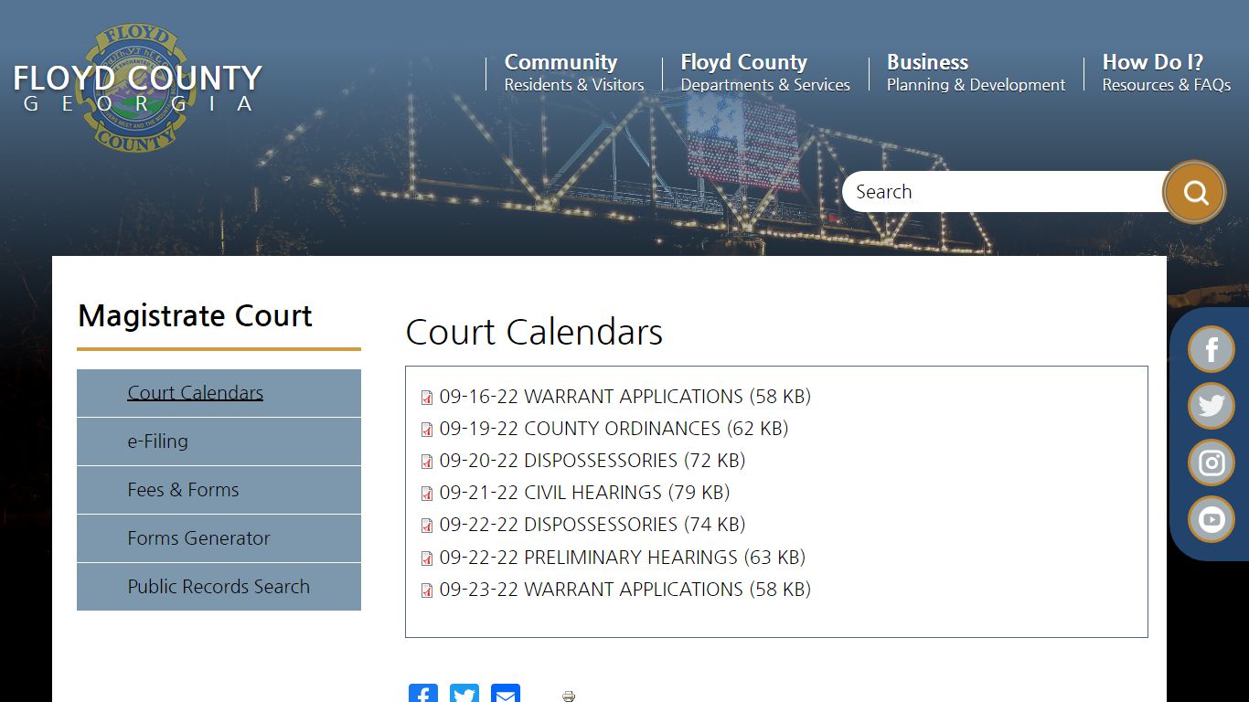 Court Calendars | Floyd County Georgia