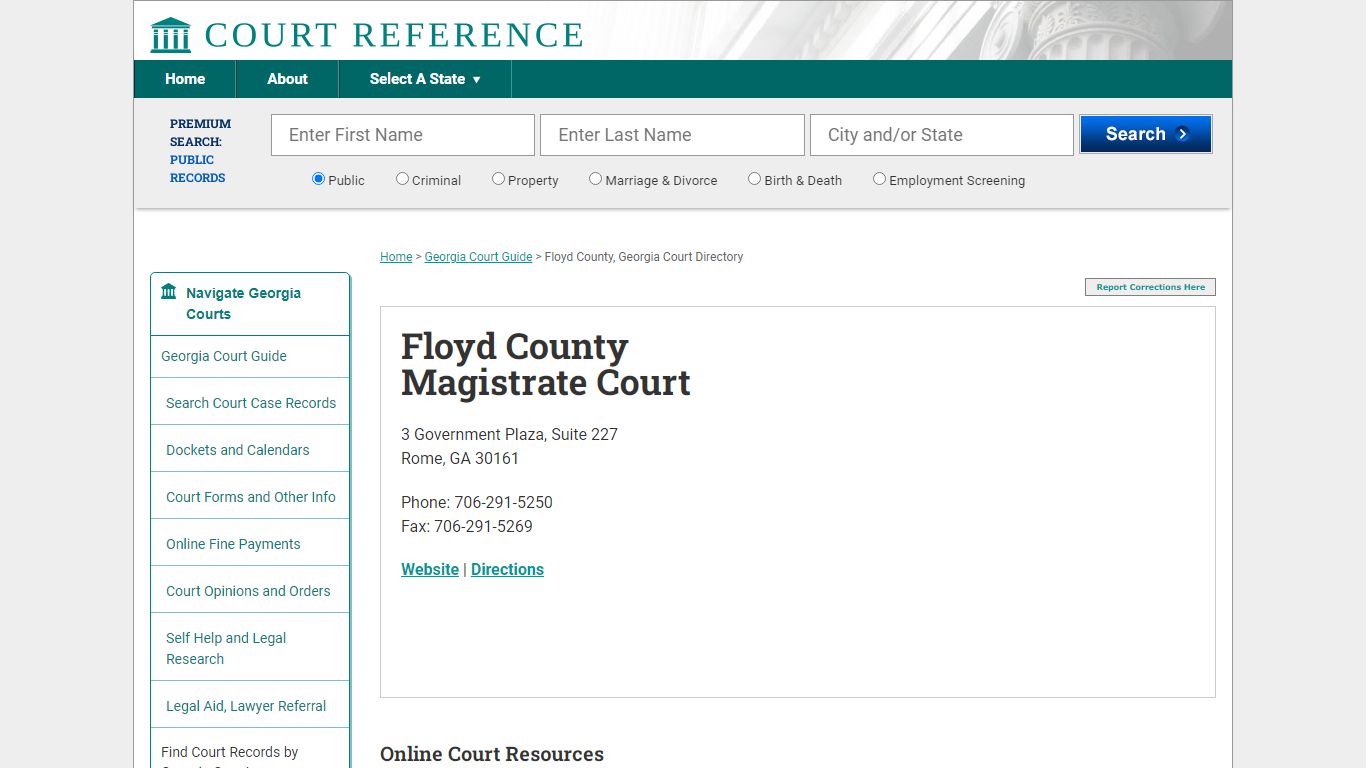 Floyd County Magistrate Court - CourtReference.com